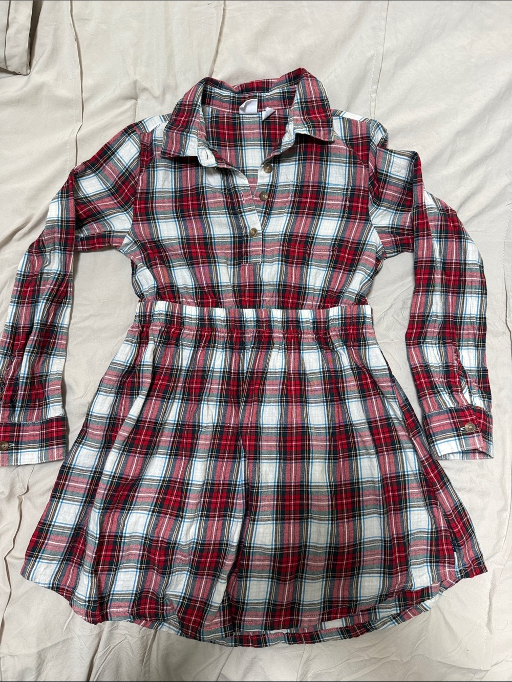 GAP Red and White Plaid Shirt Dress